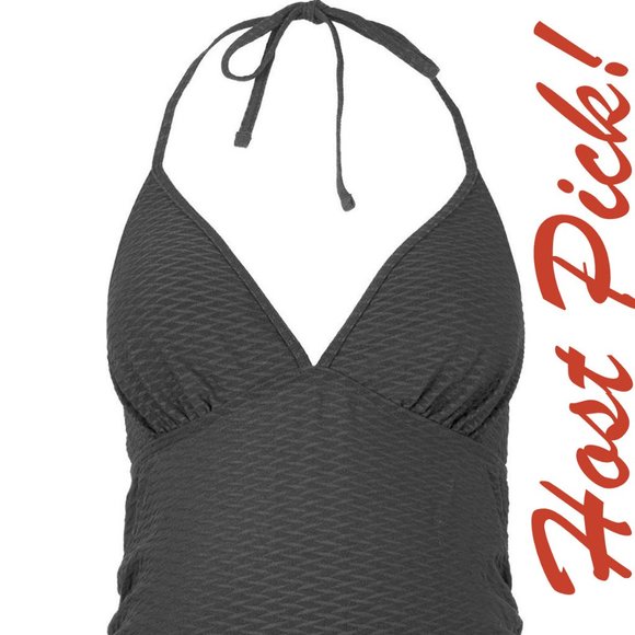 TOPSHOP Tex Halter Tankini Top Maternity NEW Halter Style Black NWT Sz 8🎉HP x4 - Picture 3 of 14